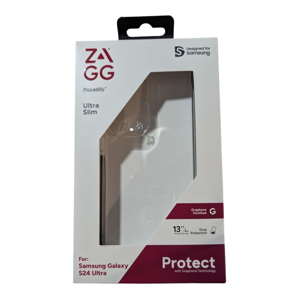 E9. ZAGG  Piccadilly Ultra Slim Case For Samsung Galaxy S24 Ultra - Clear/Black